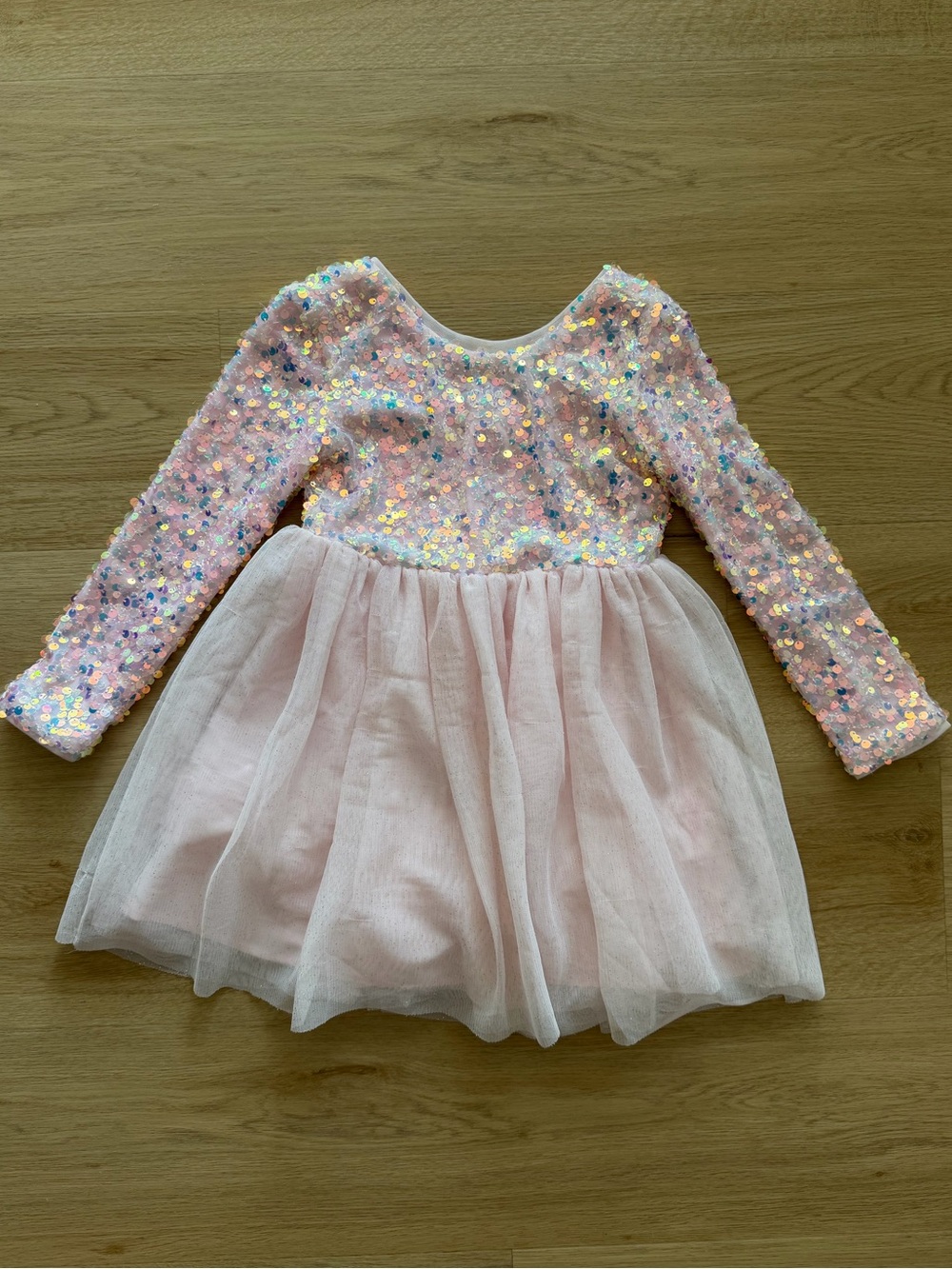 Cat & Jack Pink Sequin Tulle Dress for Girls Size XS 4/5